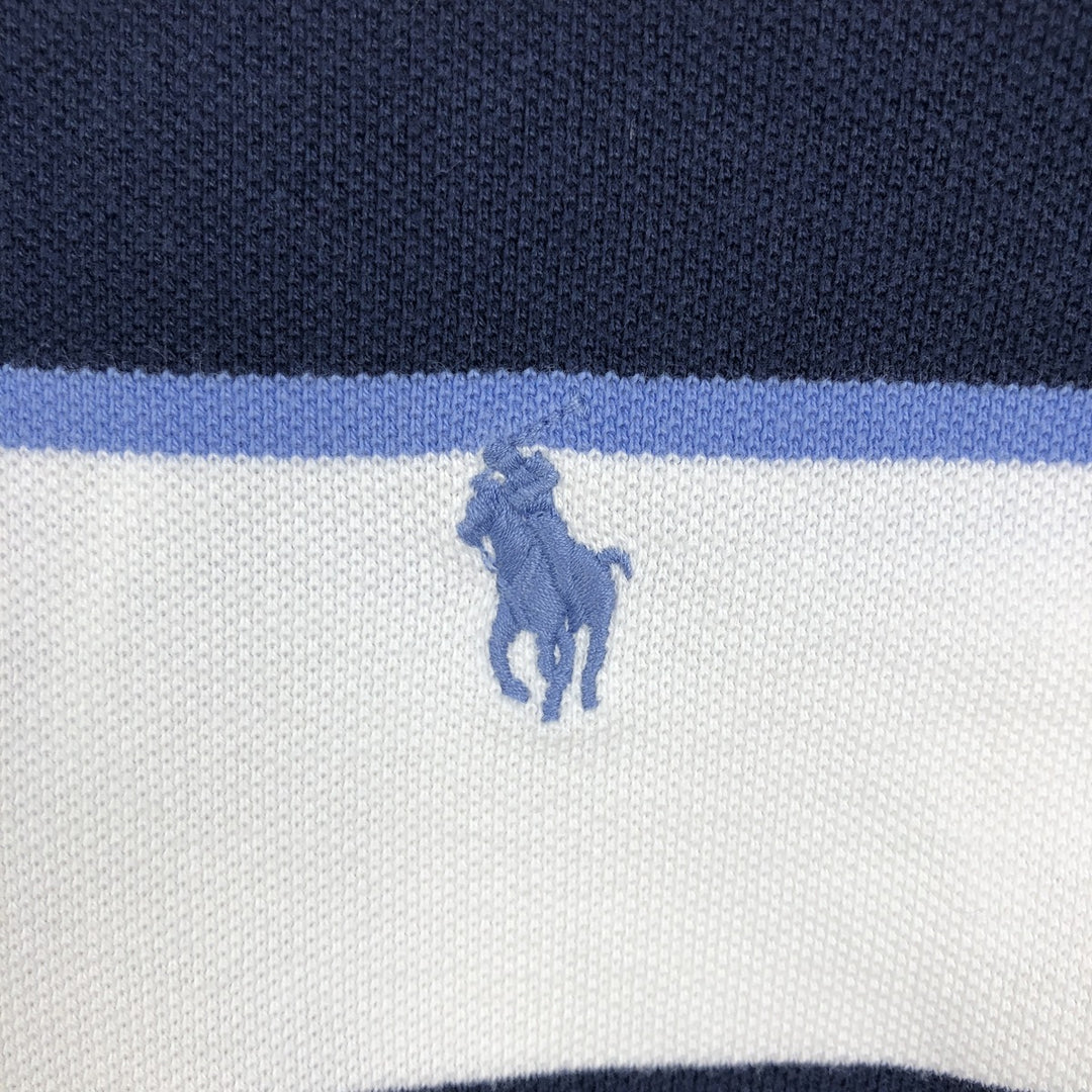 Ralph Lauren POLO by Ralph Lauren Multi-border short sleeve striped polo shirt Men's M size cotton white type Vintage Second Hand