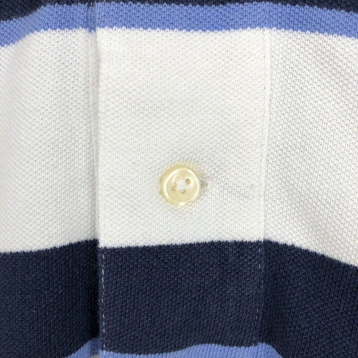 Ralph Lauren POLO by Ralph Lauren Multi-border short sleeve striped polo shirt Men's M size cotton white type Vintage Second Hand