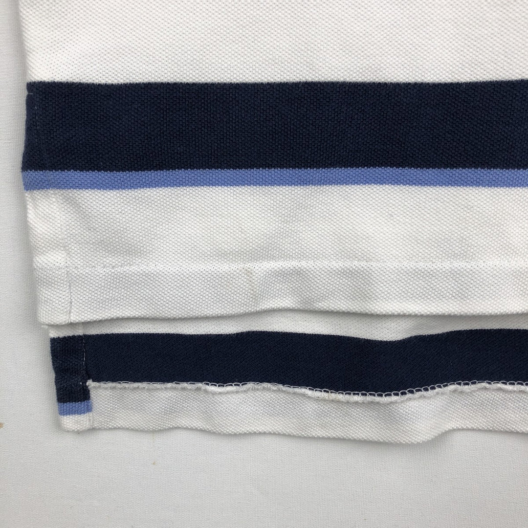 Ralph Lauren POLO by Ralph Lauren Multi-border short sleeve striped polo shirt Men's M size cotton white type Vintage Second Hand