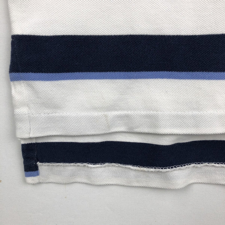 Ralph Lauren POLO by Ralph Lauren Multi-border short sleeve striped polo shirt Men's M size cotton white type Vintage Second Hand