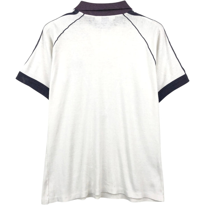 80'S Adidas Trefoil Logo Short-Sleeve Polo Shirt, Men's Size M (Equivalent), Vintage unclear white type Vintage Second Hand