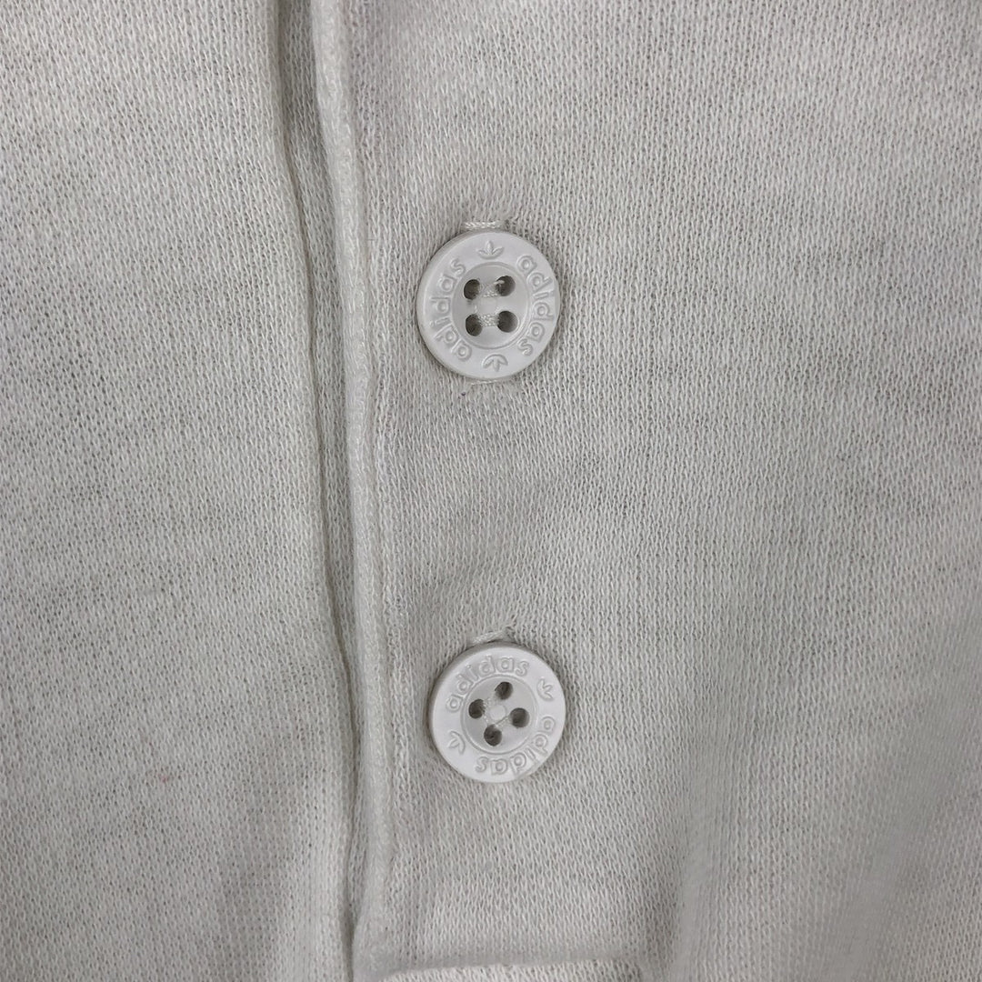 80'S Adidas Trefoil Logo Short-Sleeve Polo Shirt, Men's Size M (Equivalent), Vintage unclear white type Vintage Second Hand