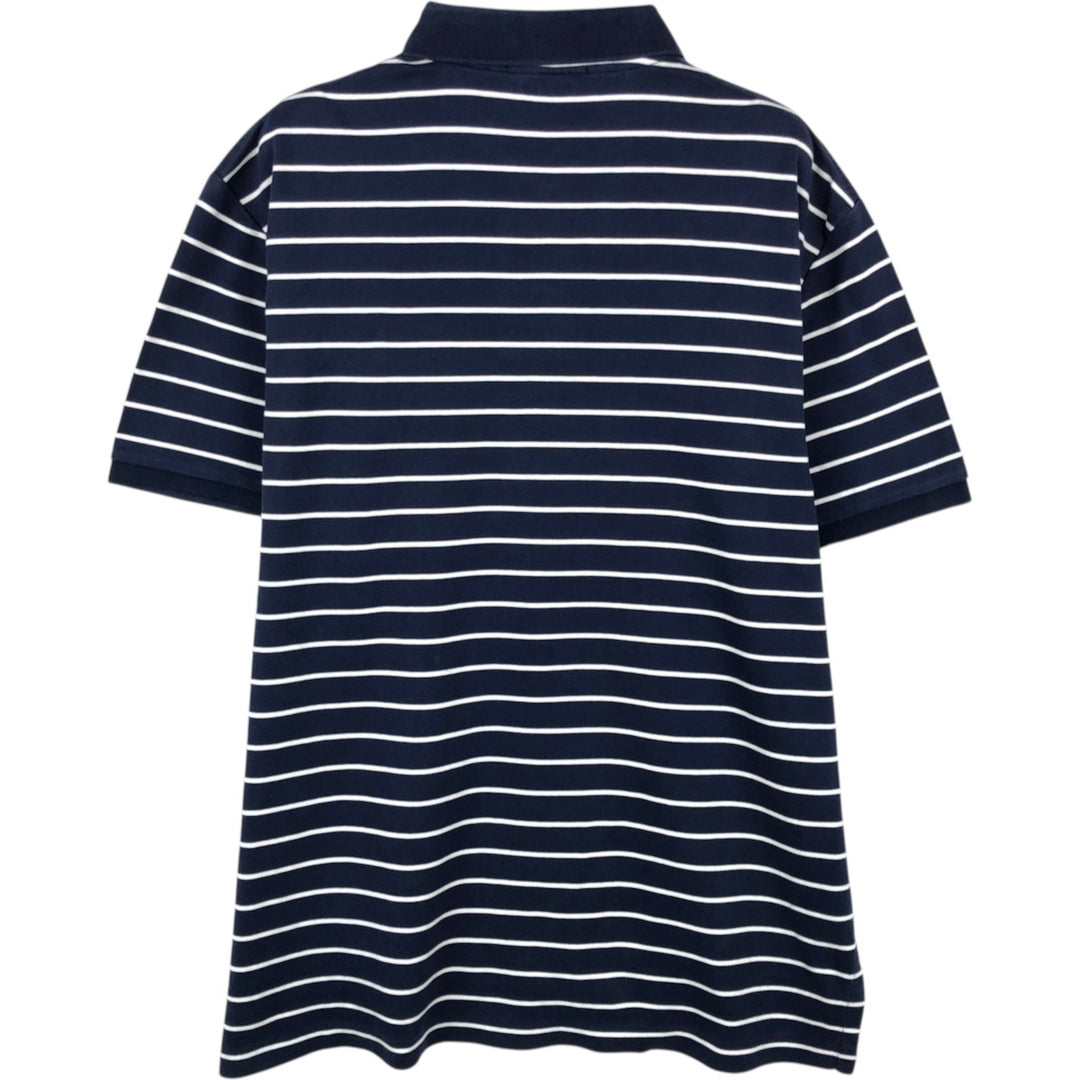 Ralph Lauren POLO RALPH LAUREN Short Sleeve Striped Polo Shirt Men's M cotton navy blue type Vintage Second Hand