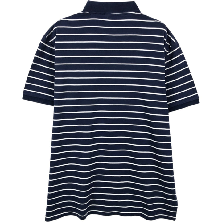 Ralph Lauren POLO RALPH LAUREN Short Sleeve Striped Polo Shirt Men's M cotton navy blue type Vintage Second Hand