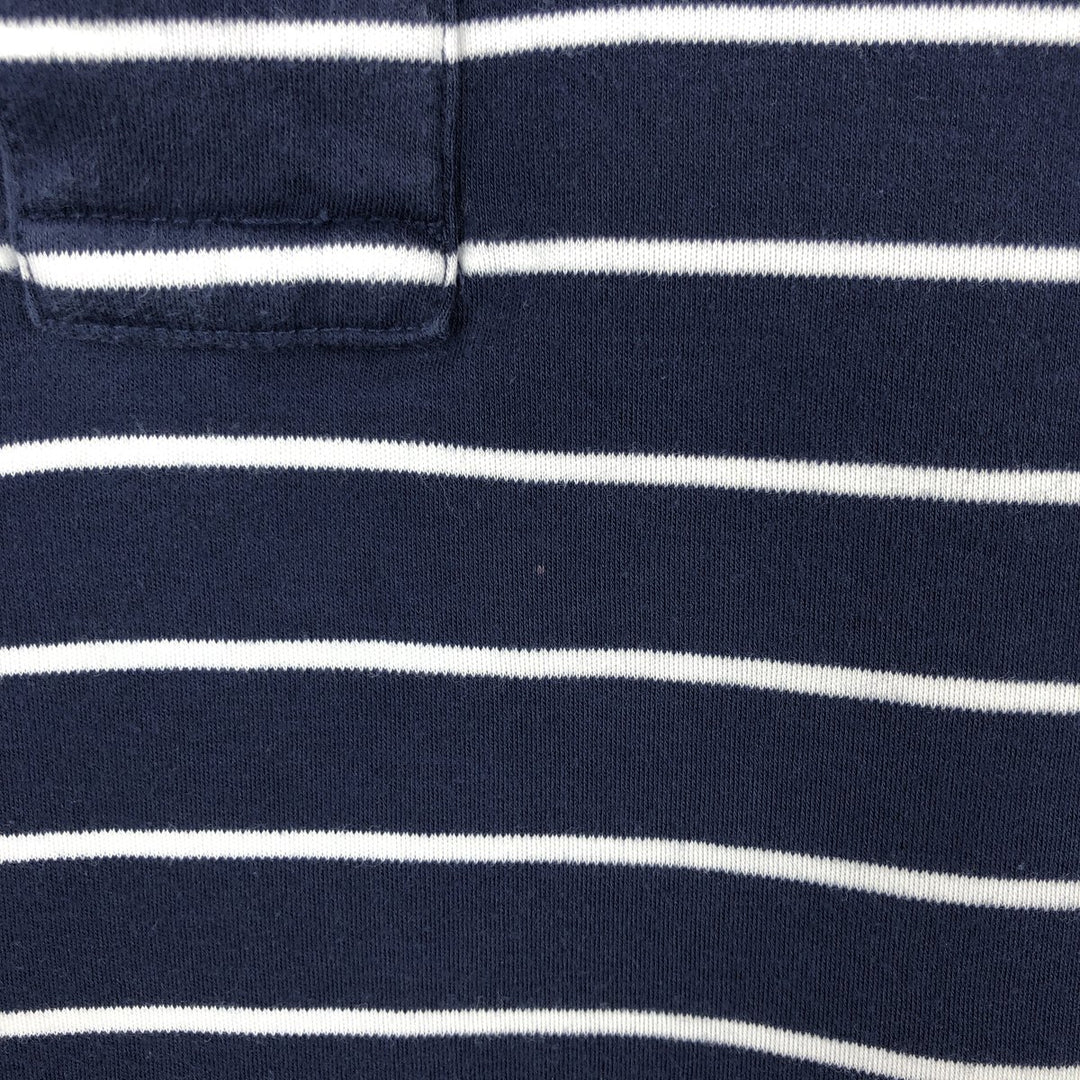 Ralph Lauren POLO RALPH LAUREN Short Sleeve Striped Polo Shirt Men's M cotton navy blue type Vintage Second Hand