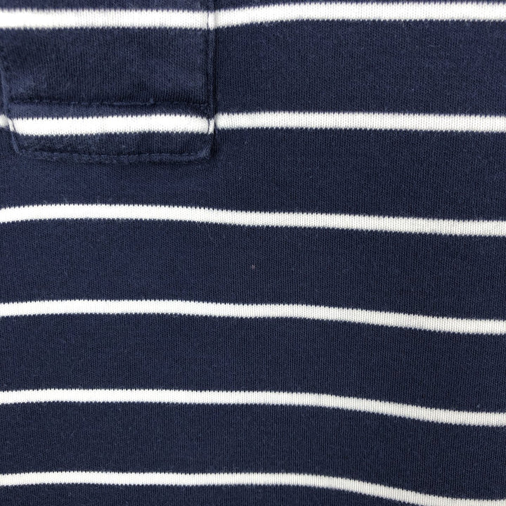 Ralph Lauren POLO RALPH LAUREN Short Sleeve Striped Polo Shirt Men's M cotton navy blue type Vintage Second Hand