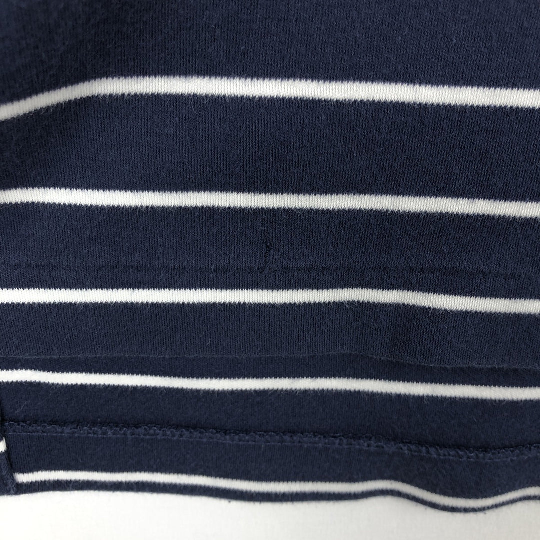 Ralph Lauren POLO RALPH LAUREN Short Sleeve Striped Polo Shirt Men's M cotton navy blue type Vintage Second Hand