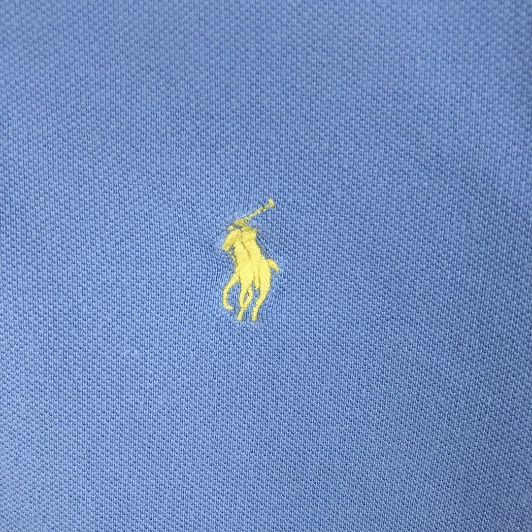 Ralph Lauren POLO RALPH LAUREN SLIM FIT short sleeve polo shirt, men's size L cotton Blue type light blue Vintage Second Hand