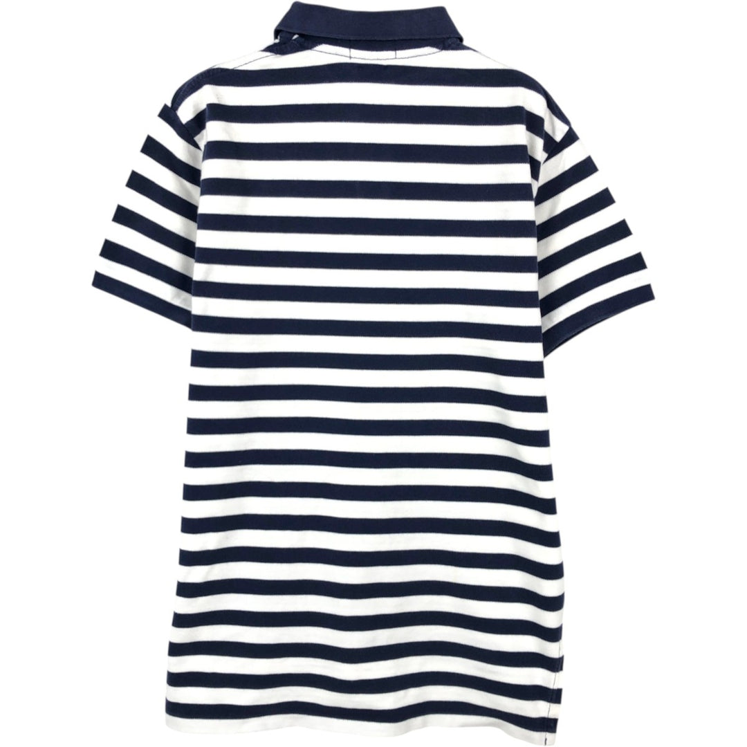 Ralph Lauren POLO RALPH LAUREN CUSTOM FIT short sleeve striped polo shirt men's size M cotton white type Vintage Second Hand