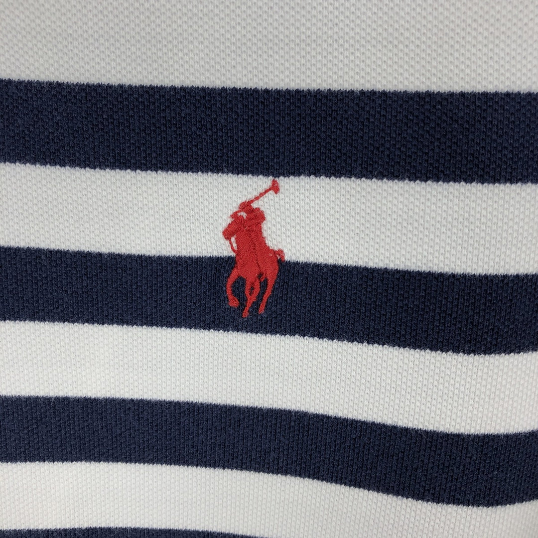 Ralph Lauren POLO RALPH LAUREN CUSTOM FIT short sleeve striped polo shirt men's size M cotton white type Vintage Second Hand