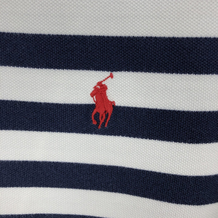 Ralph Lauren POLO RALPH LAUREN CUSTOM FIT short sleeve striped polo shirt men's size M cotton white type Vintage Second Hand