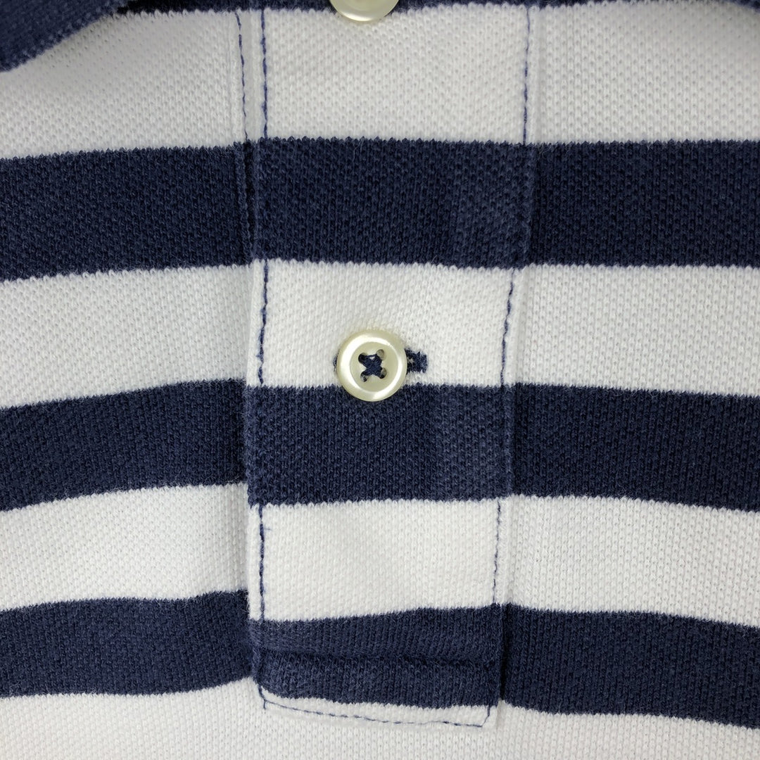 Ralph Lauren POLO RALPH LAUREN CUSTOM FIT short sleeve striped polo shirt men's size M cotton white type Vintage Second Hand