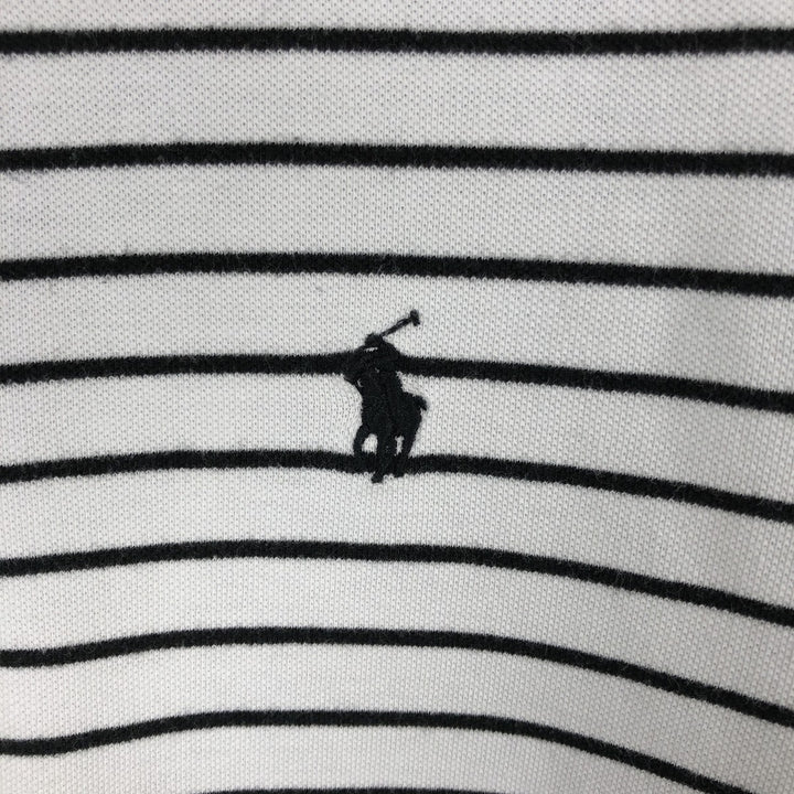 Ralph Lauren POLO RALPH LAUREN CLASSIC FIT short sleeve striped polo shirt men's M size cotton white type Vintage Second Hand