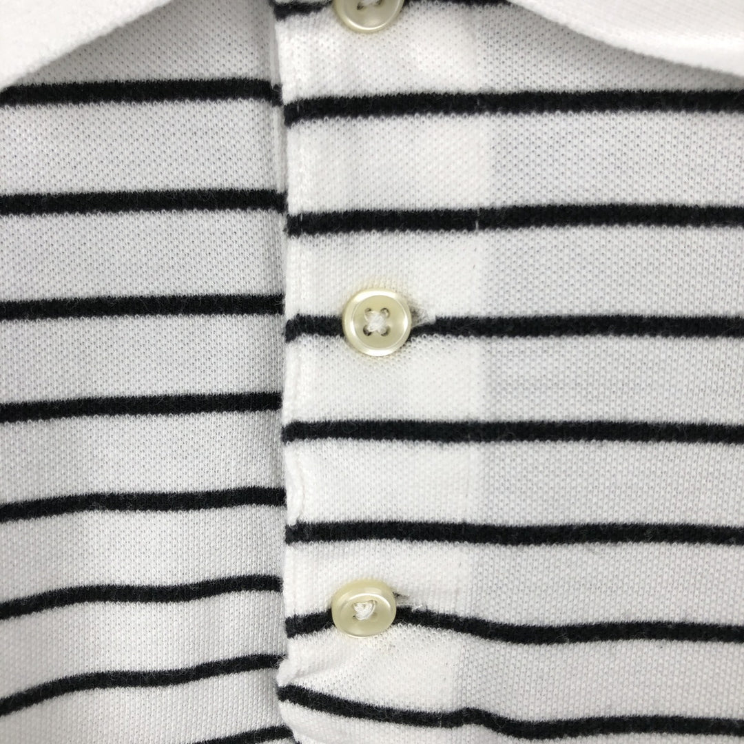 Ralph Lauren POLO RALPH LAUREN CLASSIC FIT short sleeve striped polo shirt men's M size cotton white type Vintage Second Hand