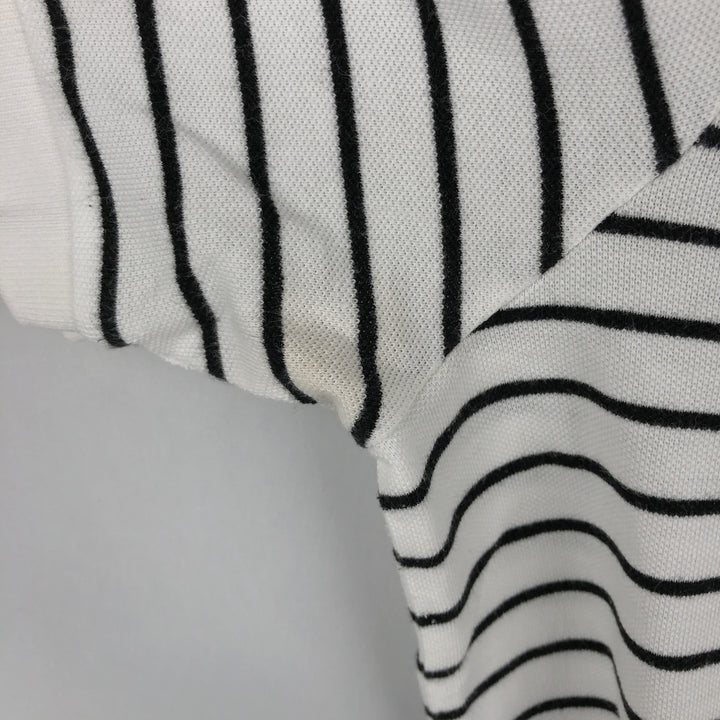 Ralph Lauren POLO RALPH LAUREN CLASSIC FIT short sleeve striped polo shirt men's M size cotton white type Vintage Second Hand