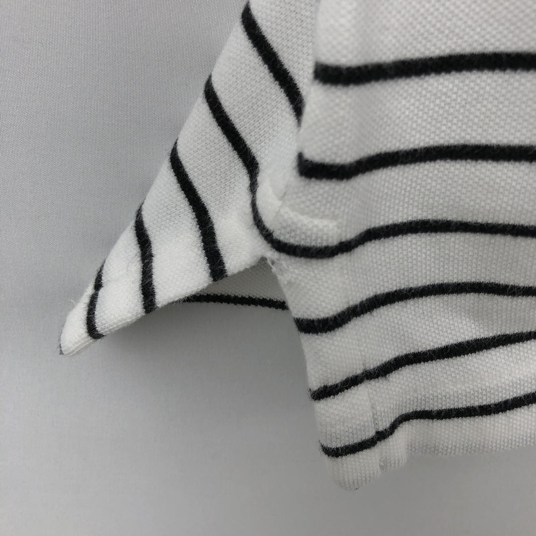 Ralph Lauren POLO RALPH LAUREN CLASSIC FIT short sleeve striped polo shirt men's M size cotton white type Vintage Second Hand