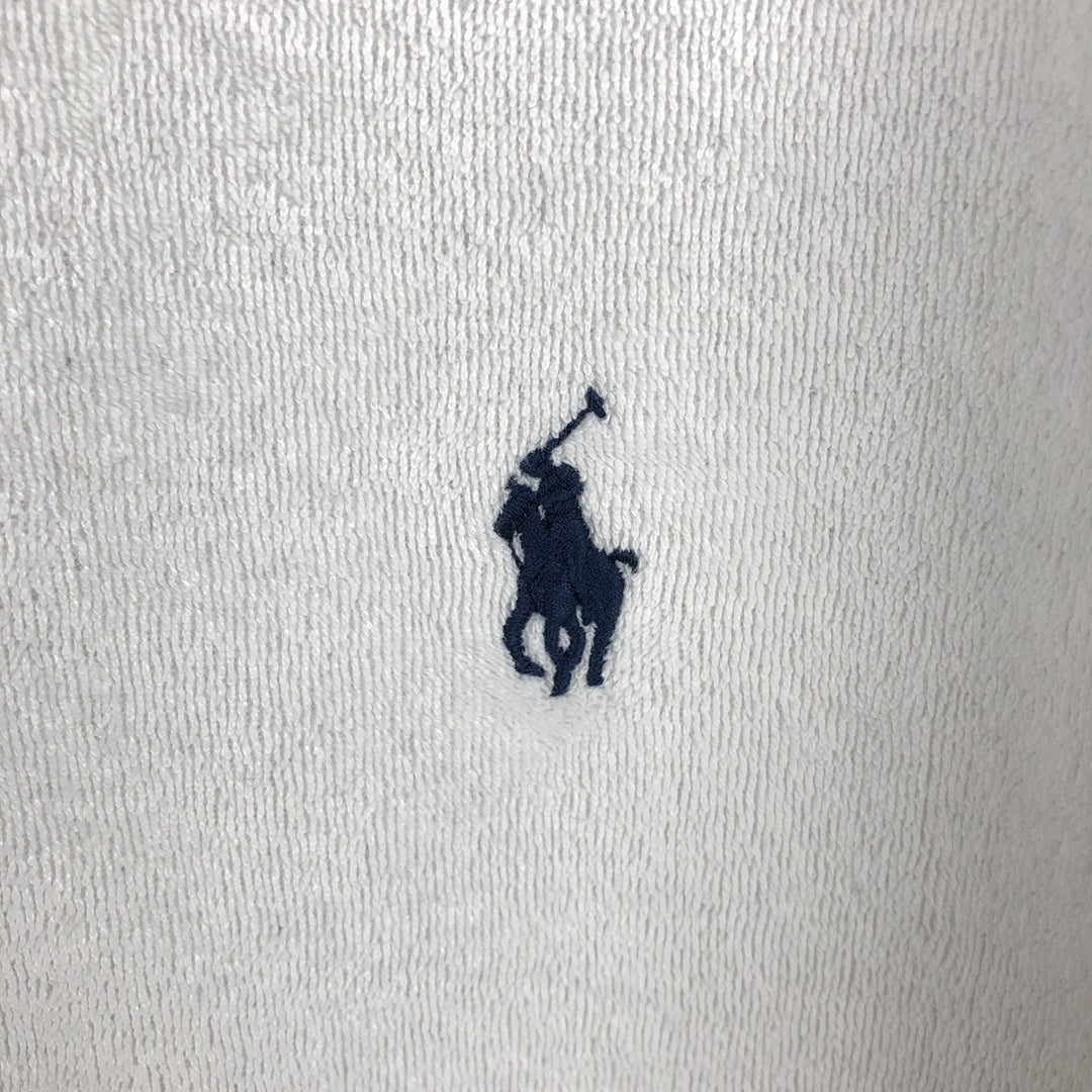 Ralph Lauren POLO RALPH LAUREN terry cloth skipper short-sleeved polo shirt, men's size XL (approx.) cotton white type Vintage Second Hand