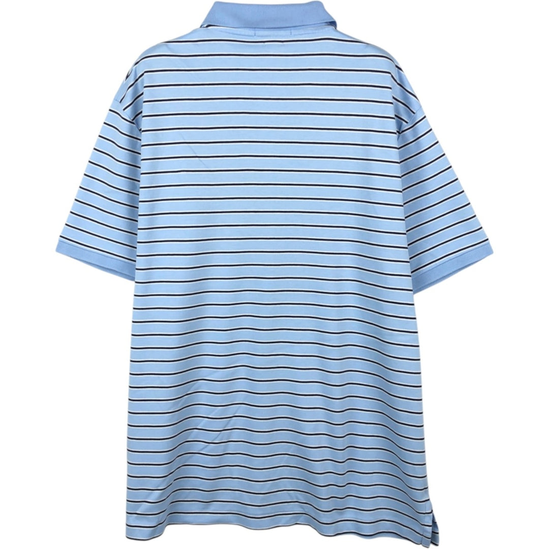 Ralph Lauren POLO RALPH LAUREN CLASSIC FIT Multi-stripe Short-Sleeve Polo Shirt, Men's Size L (approx.) cotton Blue type light blue Vintage Second Hand