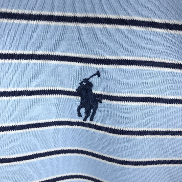 Ralph Lauren POLO RALPH LAUREN CLASSIC FIT Multi-stripe Short-Sleeve Polo Shirt, Men's Size L (approx.) cotton Blue type light blue Vintage Second Hand