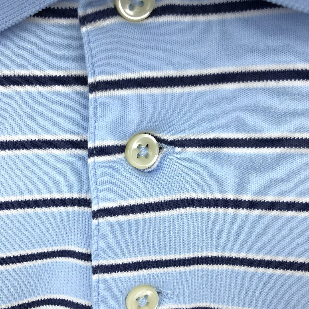 Ralph Lauren POLO RALPH LAUREN CLASSIC FIT Multi-stripe Short-Sleeve Polo Shirt, Men's Size L (approx.) cotton Blue type light blue Vintage Second Hand