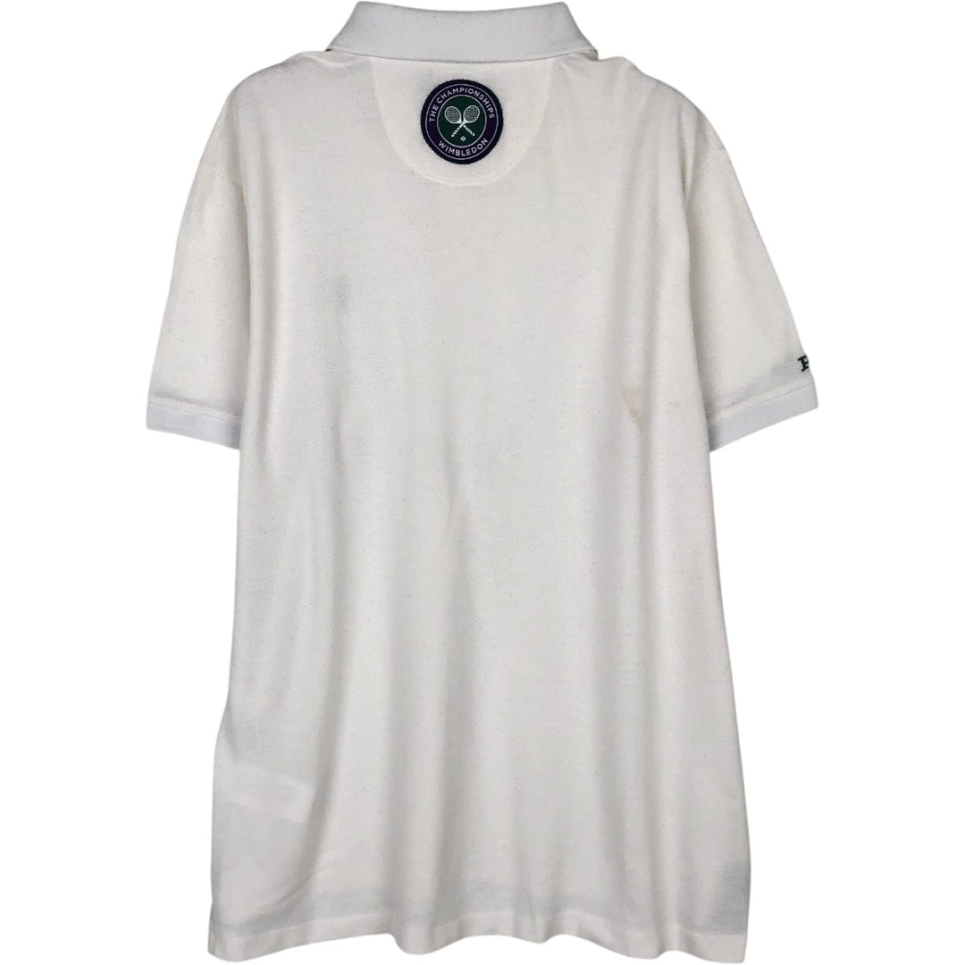 Ralph Lauren POLO RALPH LAUREN Short-Sleeve Polo Shirt, Men's Size L (approx.), THE CHAMPIONSHIPS WIMBLEDON polyester white type Vintage Second Hand