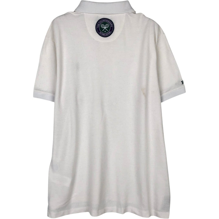 Ralph Lauren POLO RALPH LAUREN Short-Sleeve Polo Shirt, Men's Size L (approx.), THE CHAMPIONSHIPS WIMBLEDON polyester white type Vintage Second Hand