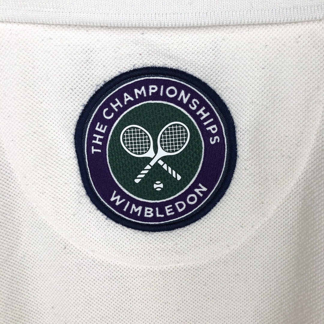 Ralph Lauren POLO RALPH LAUREN Short-Sleeve Polo Shirt, Men's Size L (approx.), THE CHAMPIONSHIPS WIMBLEDON polyester white type Vintage Second Hand