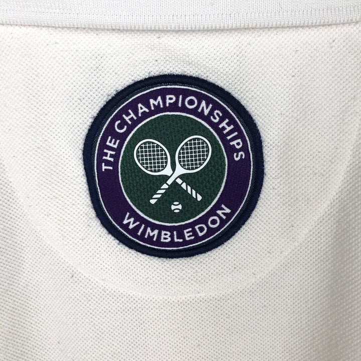 Ralph Lauren POLO RALPH LAUREN Short-Sleeve Polo Shirt, Men's Size L (approx.), THE CHAMPIONSHIPS WIMBLEDON polyester white type Vintage Second Hand