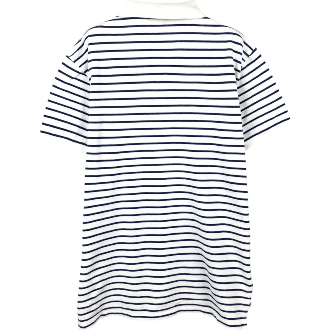 Ralph Lauren POLO RALPH LAUREN CUSTOM FIT Striped Pattern Short-Sleeve Polo Shirt, Men's Size L (approx.) cotton white type Vintage Second Hand