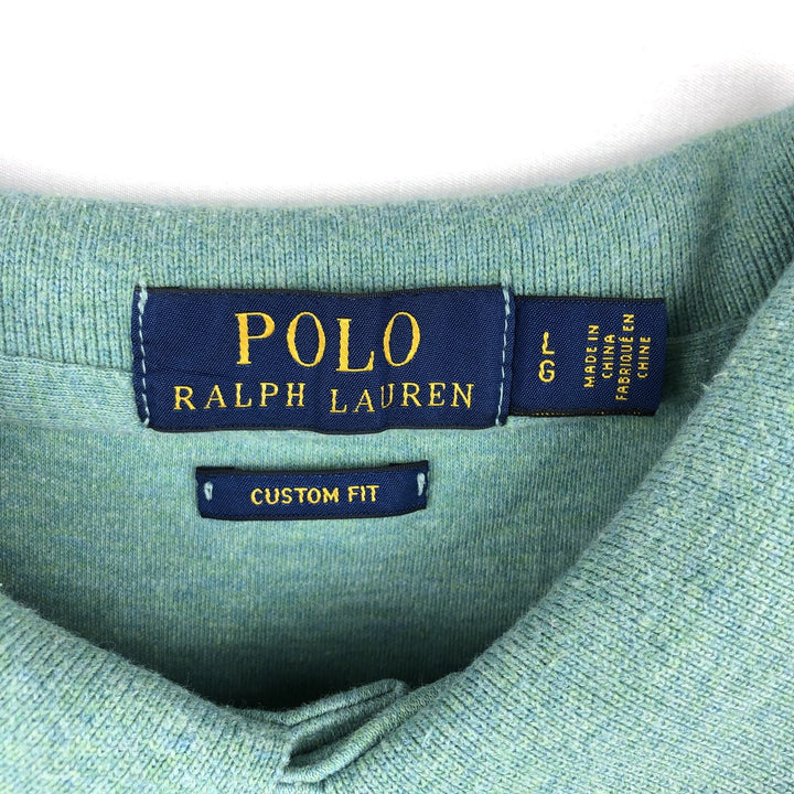 Ralph Lauren POLO RALPH LAUREN CUSTOM FIT short sleeve polo shirt men's size L cotton Emerald green Vintage Second Hand
