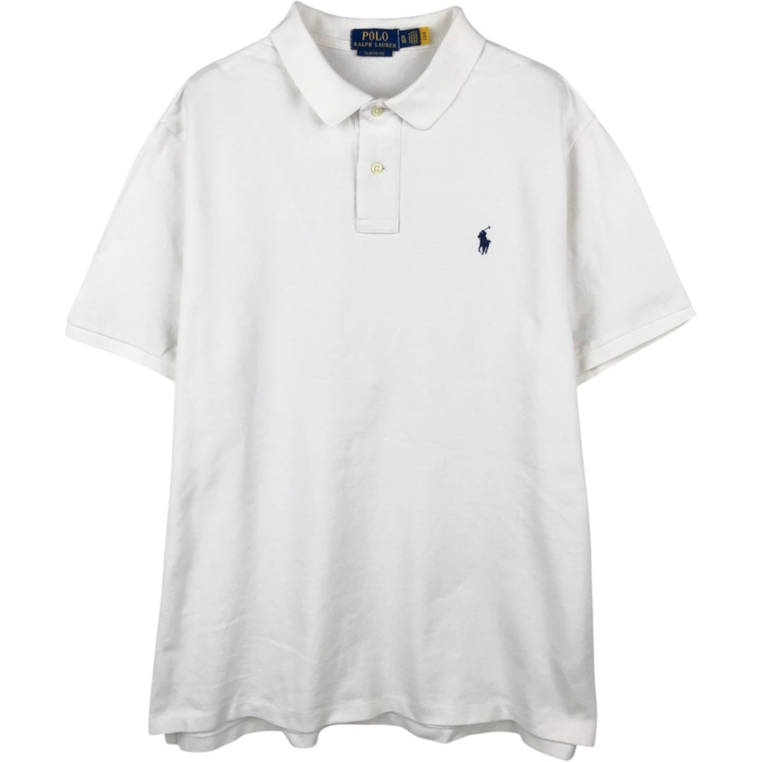 Ralph Lauren POLO RALPH LAUREN CLASSIC FIT short sleeve polo shirt men's XL equivalent cotton white type Vintage Second Hand