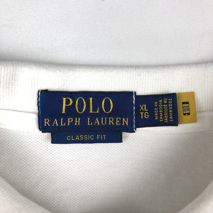 Ralph Lauren POLO RALPH LAUREN CLASSIC FIT short sleeve polo shirt men's XL equivalent cotton white type Vintage Second Hand