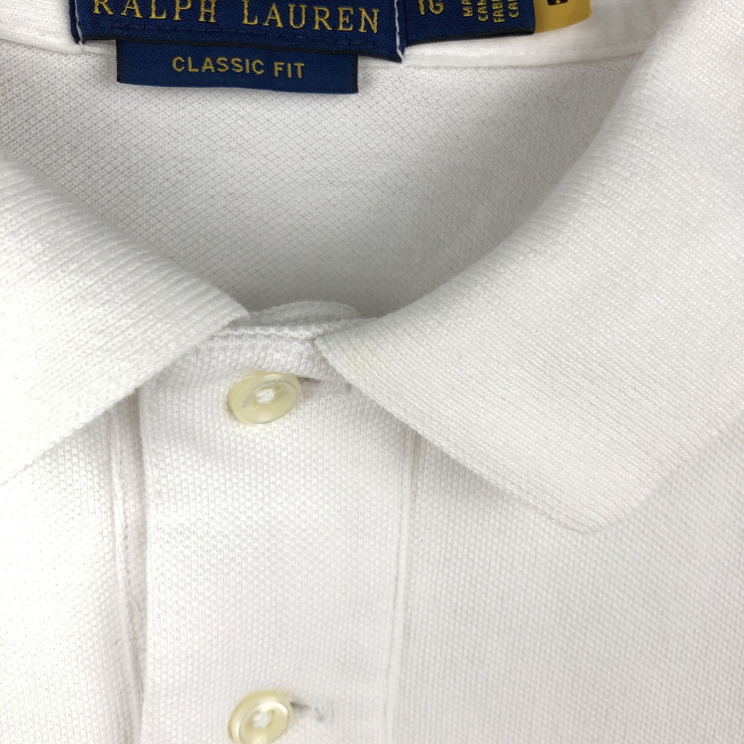 Ralph Lauren POLO RALPH LAUREN CLASSIC FIT short sleeve polo shirt men's XL equivalent cotton white type Vintage Second Hand