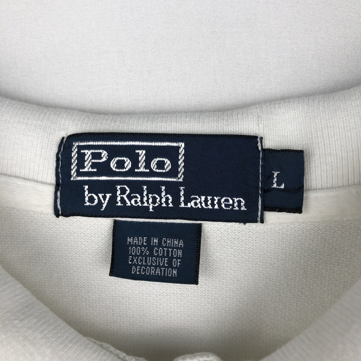 Ralph Lauren POLO by Ralph Lauren short sleeve polo shirt, men's size L cotton white type Vintage Second Hand