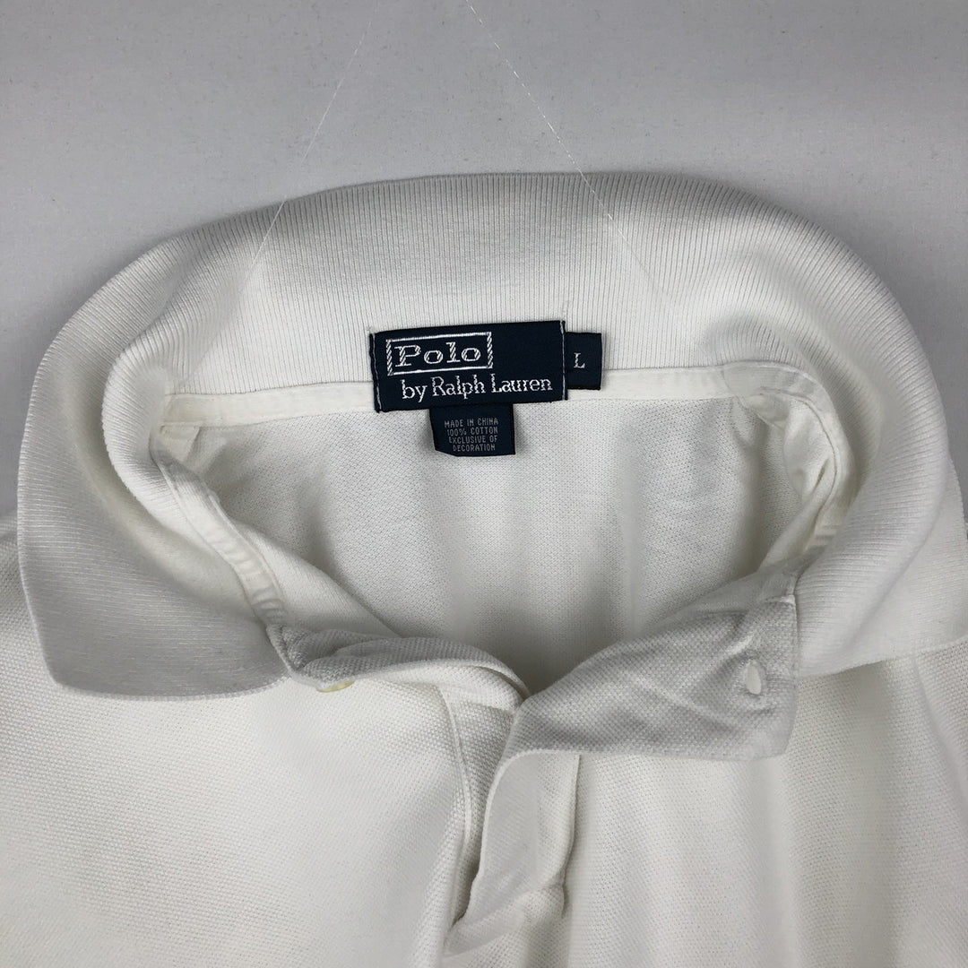Ralph Lauren POLO by Ralph Lauren short sleeve polo shirt, men's size L cotton white type Vintage Second Hand
