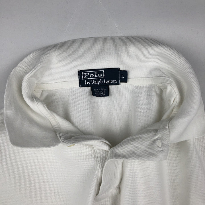 Ralph Lauren POLO by Ralph Lauren short sleeve polo shirt, men's size L cotton white type Vintage Second Hand