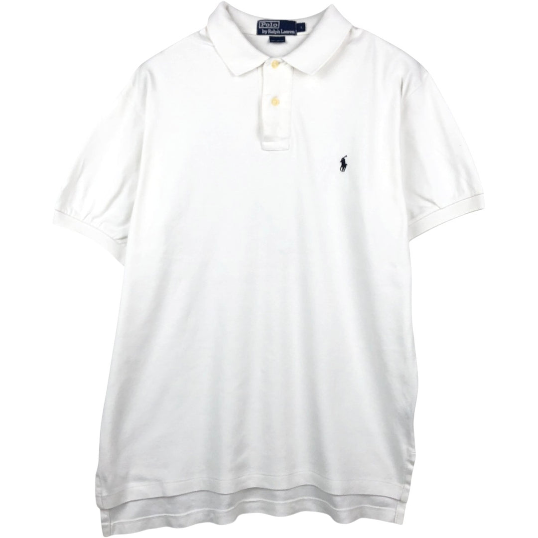Ralph Lauren POLO by Ralph Lauren short sleeve polo shirt, men's size L cotton white type Vintage Second Hand