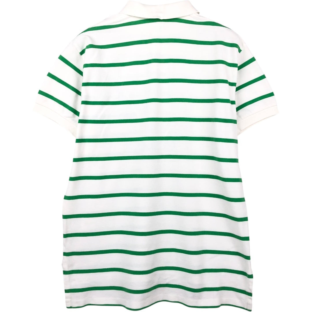 Ralph Lauren POLO by Ralph Lauren short sleeve striped polo shirt, men's size L cotton green type Vintage Second Hand