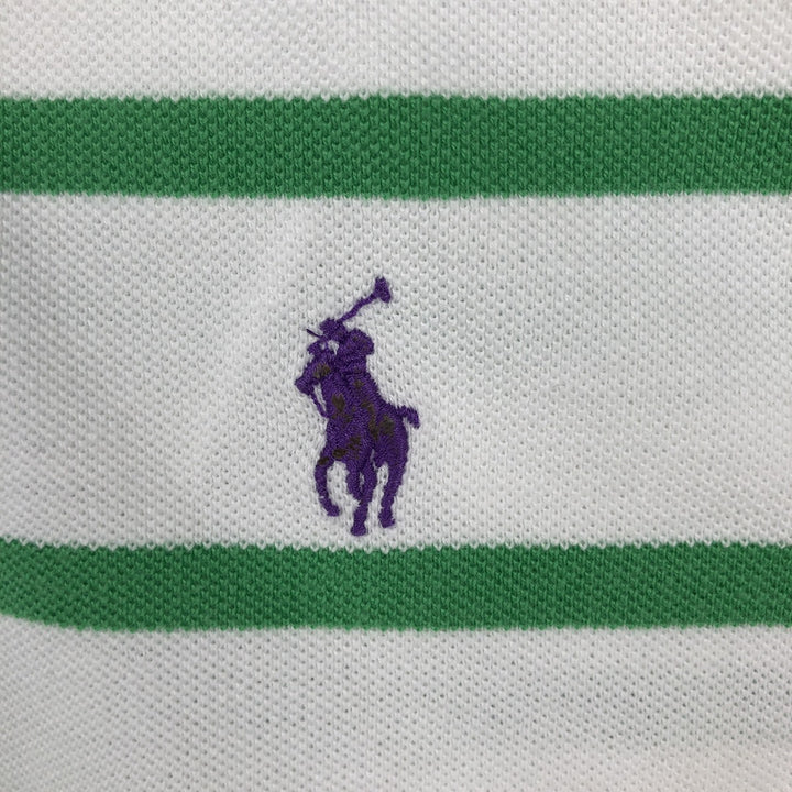 Ralph Lauren POLO by Ralph Lauren short sleeve striped polo shirt, men's size L cotton green type Vintage Second Hand