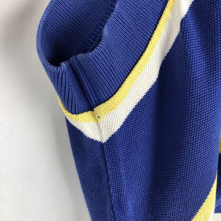 Ralph Lauren POLO by Ralph Lauren short sleeve striped polo shirt, men's XL size cotton Navy blue Vintage Second Hand