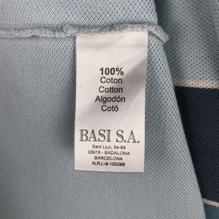 Lacoste short-sleeved striped polo shirt, size 7 (equivalent to men's XXL). cotton Blue type light blue Vintage Second Hand