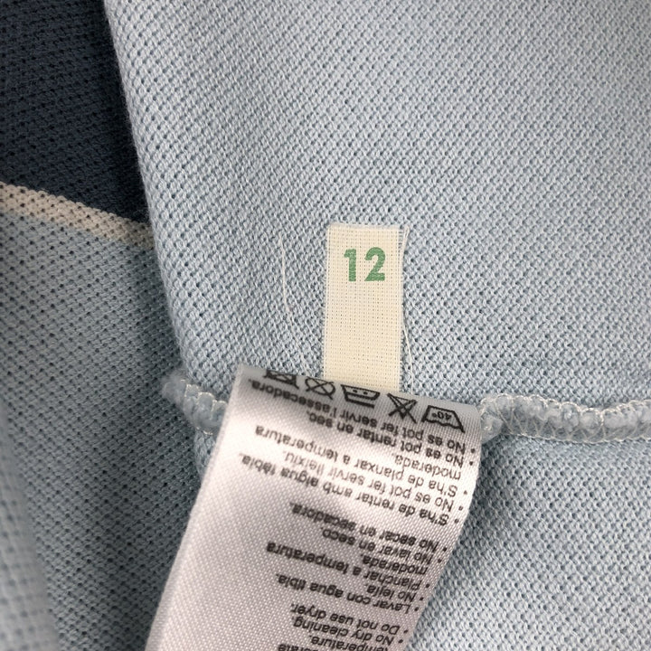 Lacoste short-sleeved striped polo shirt, size 7 (equivalent to men's XXL). cotton Blue type light blue Vintage Second Hand