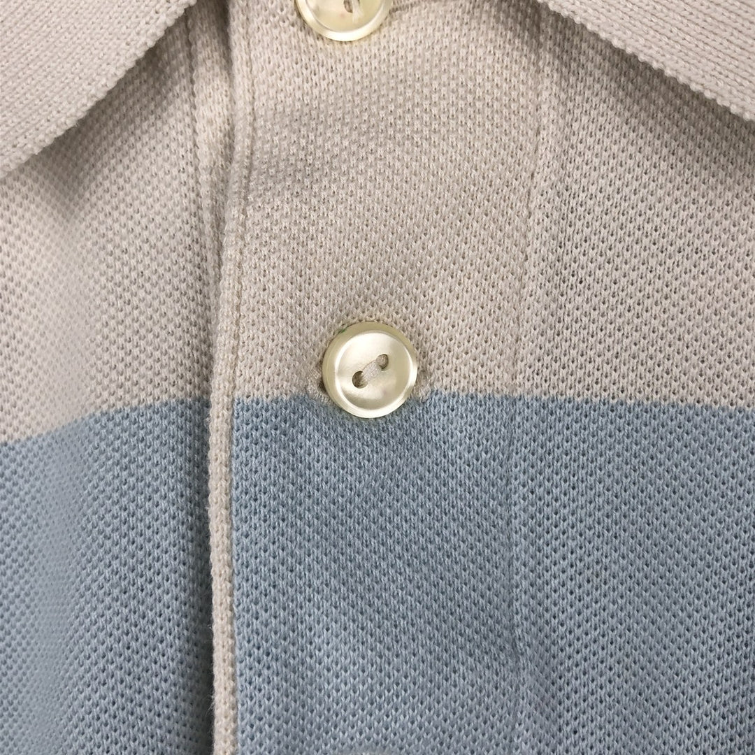 Lacoste short-sleeved striped polo shirt, size 7 (equivalent to men's XXL). cotton Blue type light blue Vintage Second Hand