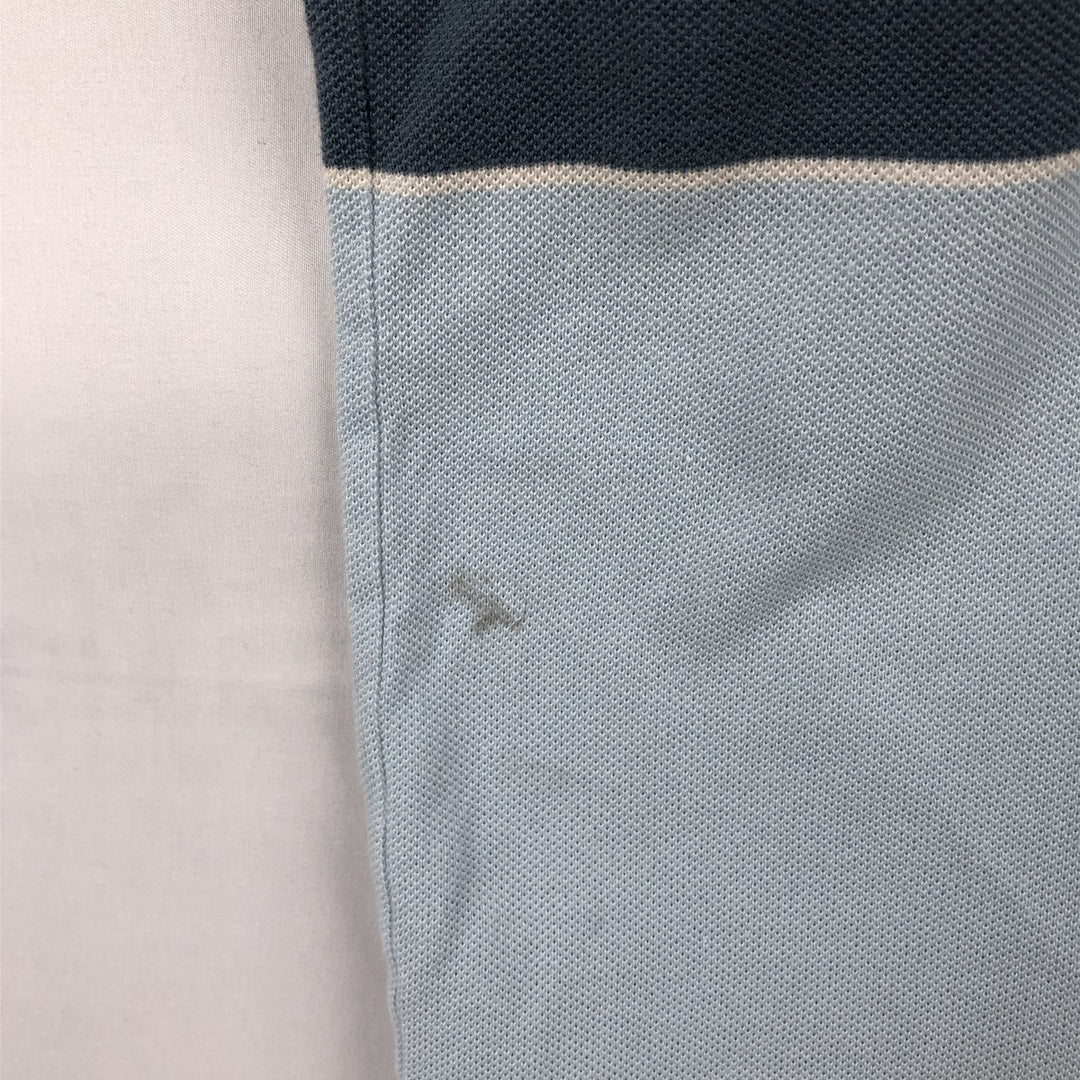 Lacoste short-sleeved striped polo shirt, size 7 (equivalent to men's XXL). cotton Blue type light blue Vintage Second Hand