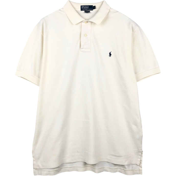 Ralph Lauren POLO by Ralph Lauren short sleeve polo shirt, men's size L cotton white type Vintage Second Hand