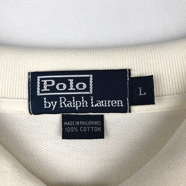 Ralph Lauren POLO by Ralph Lauren short sleeve polo shirt, men's size L cotton white type Vintage Second Hand