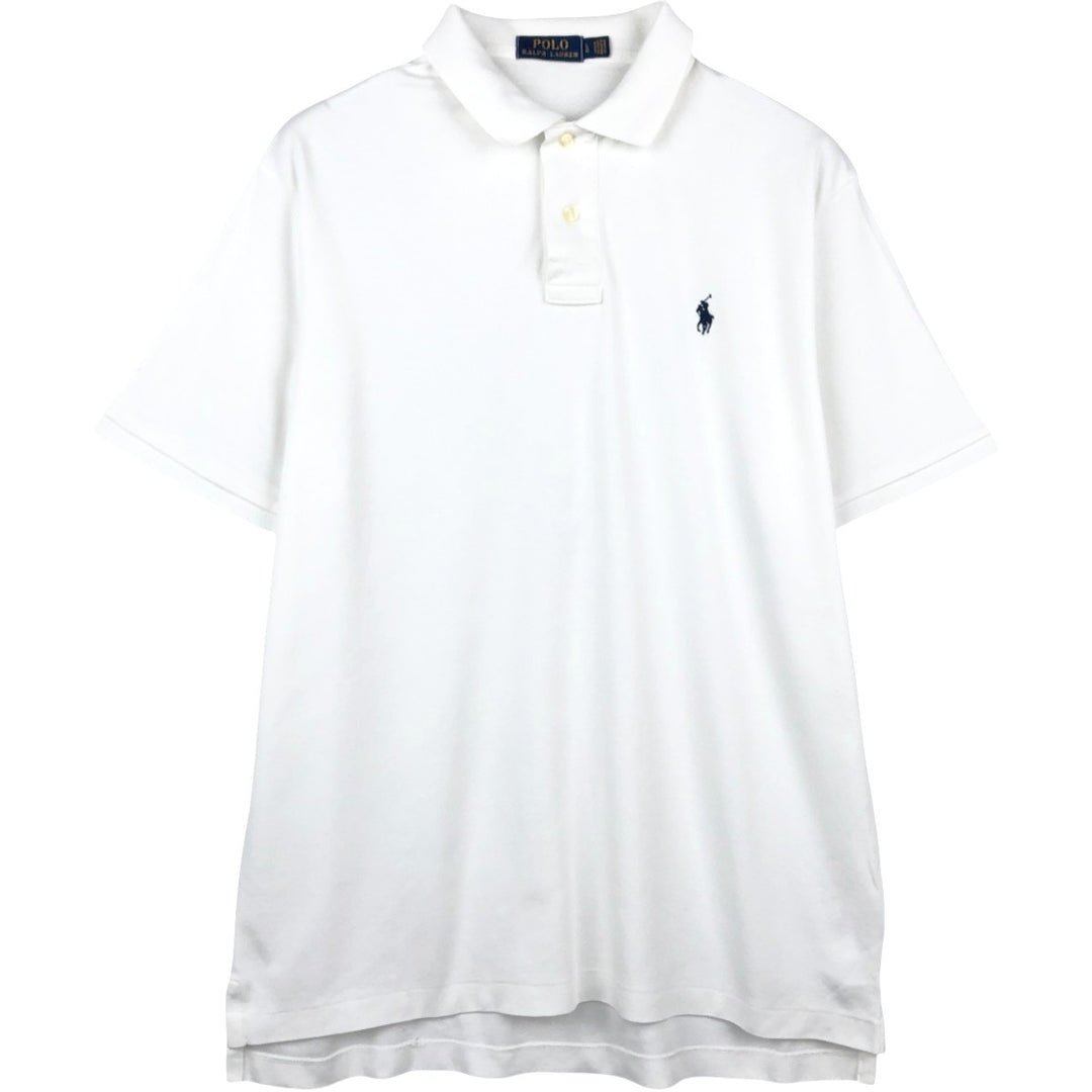 Ralph Lauren POLO RALPH LAUREN short sleeve polo shirt men's size L cotton white type Vintage Second Hand
