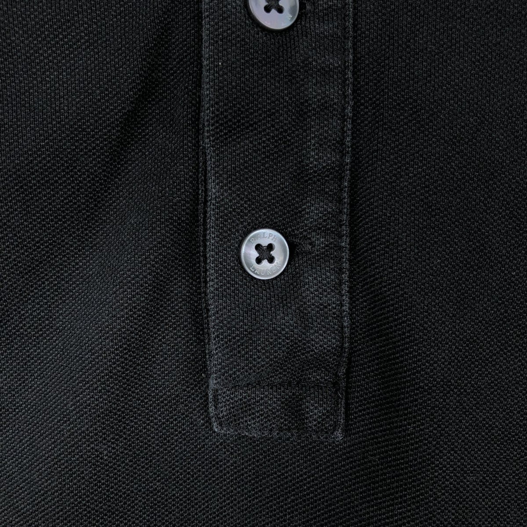 Ralph Lauren POLO RALPH LAUREN CUSTOM SLIM FIT short sleeve polo shirt men's XL equivalent cotton black type Vintage Second Hand