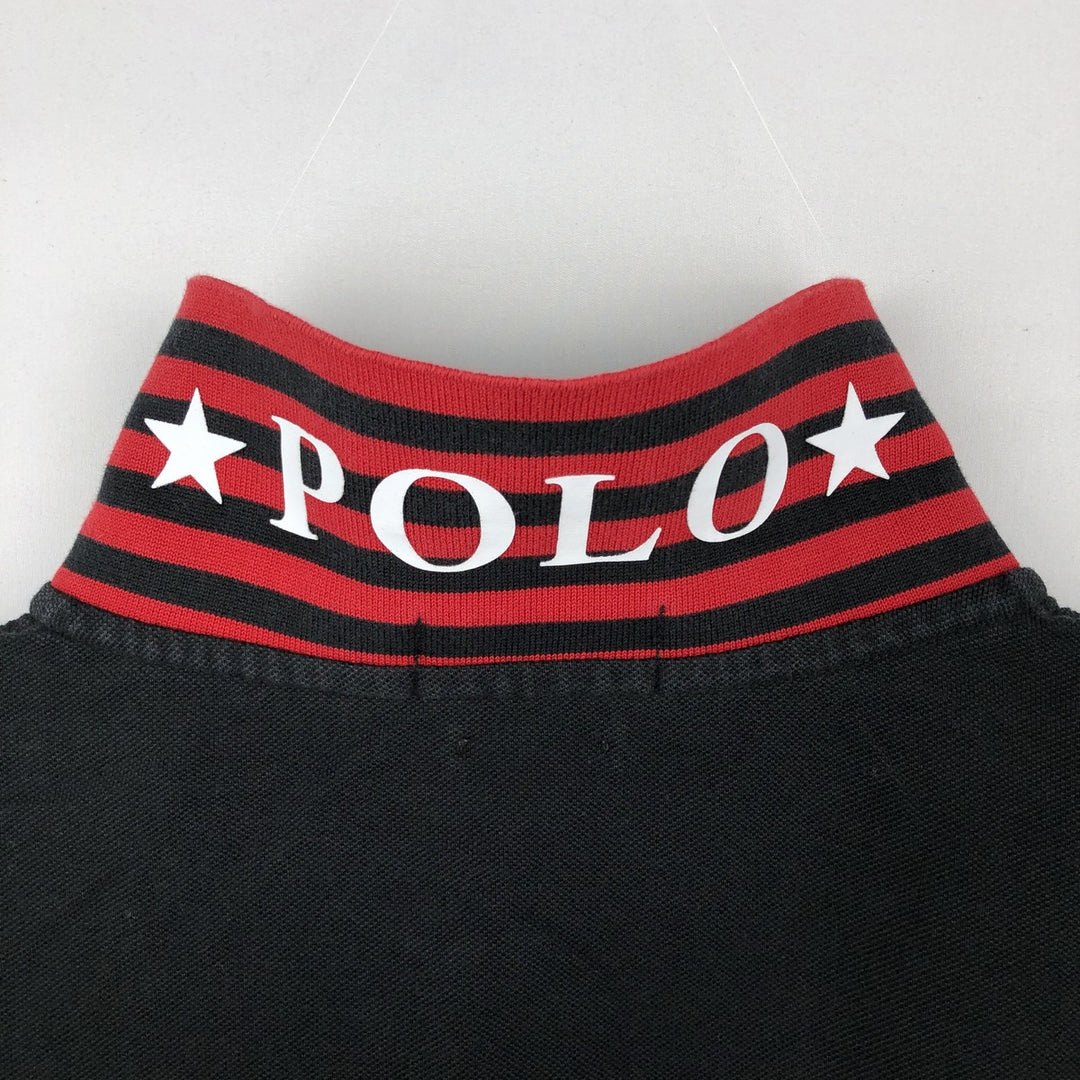 Ralph Lauren POLO RALPH LAUREN CUSTOM SLIM FIT short sleeve polo shirt men's XL equivalent cotton black type Vintage Second Hand