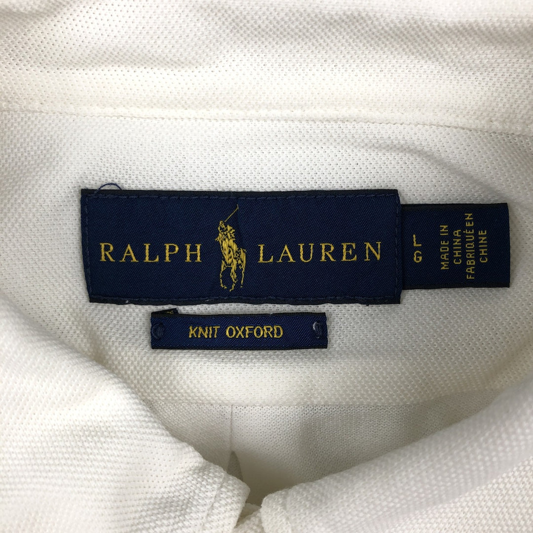 Ralph Lauren short sleeve polo shirt, size L for men cotton white type Vintage Second Hand